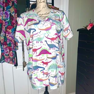 Uniform Advantage cute Dinosaur scrub top XL